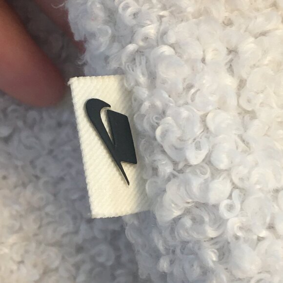 Nike NSW Sherpa Pullover Hoodie Large Ivory 1/2 Double Zip Kangaroo Pouch - Picture 7 of 14